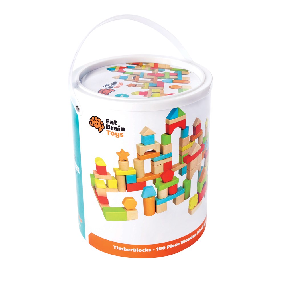 Fat Brain 100 piece Wooden Block Set