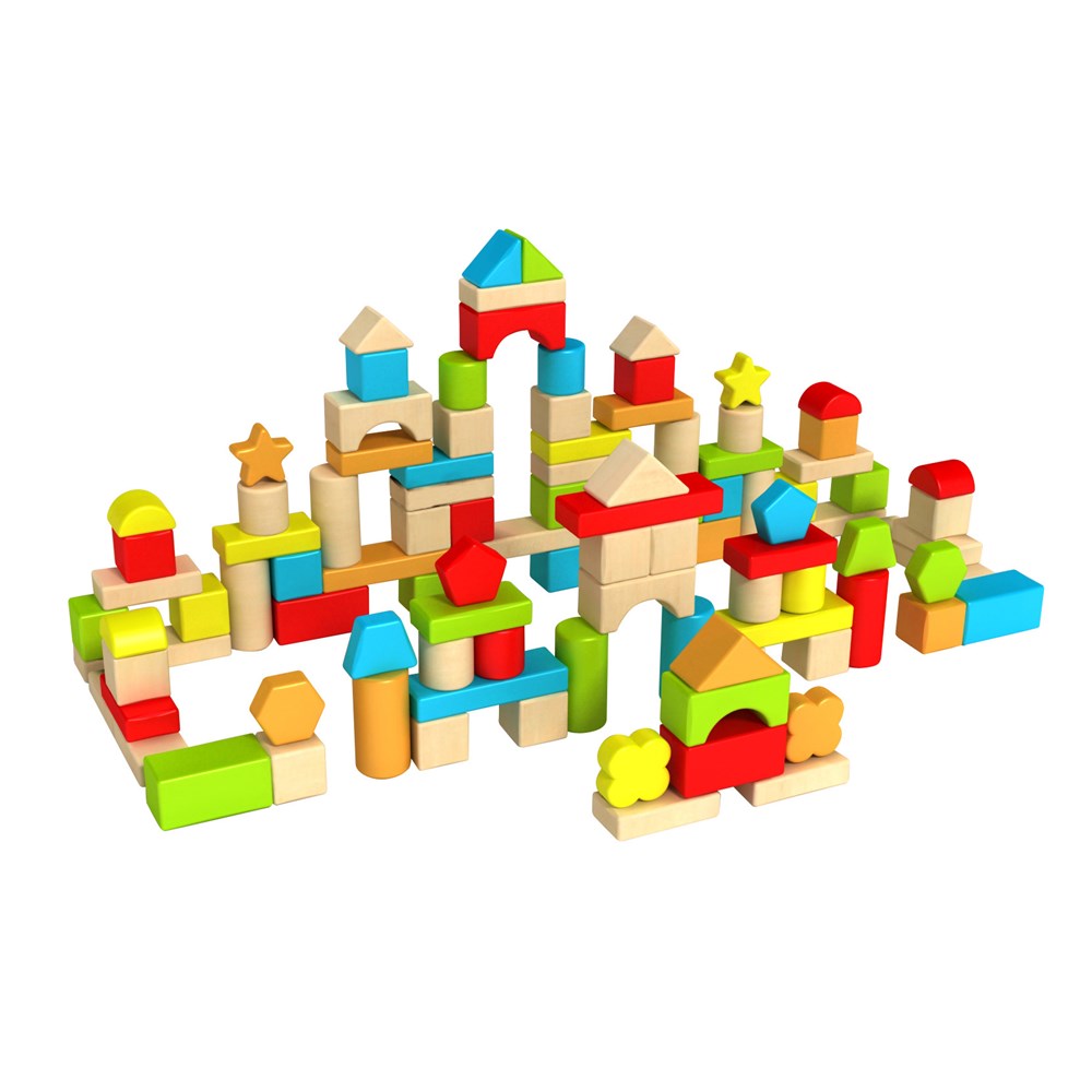 Fat Brain 100 piece Wooden Block Set