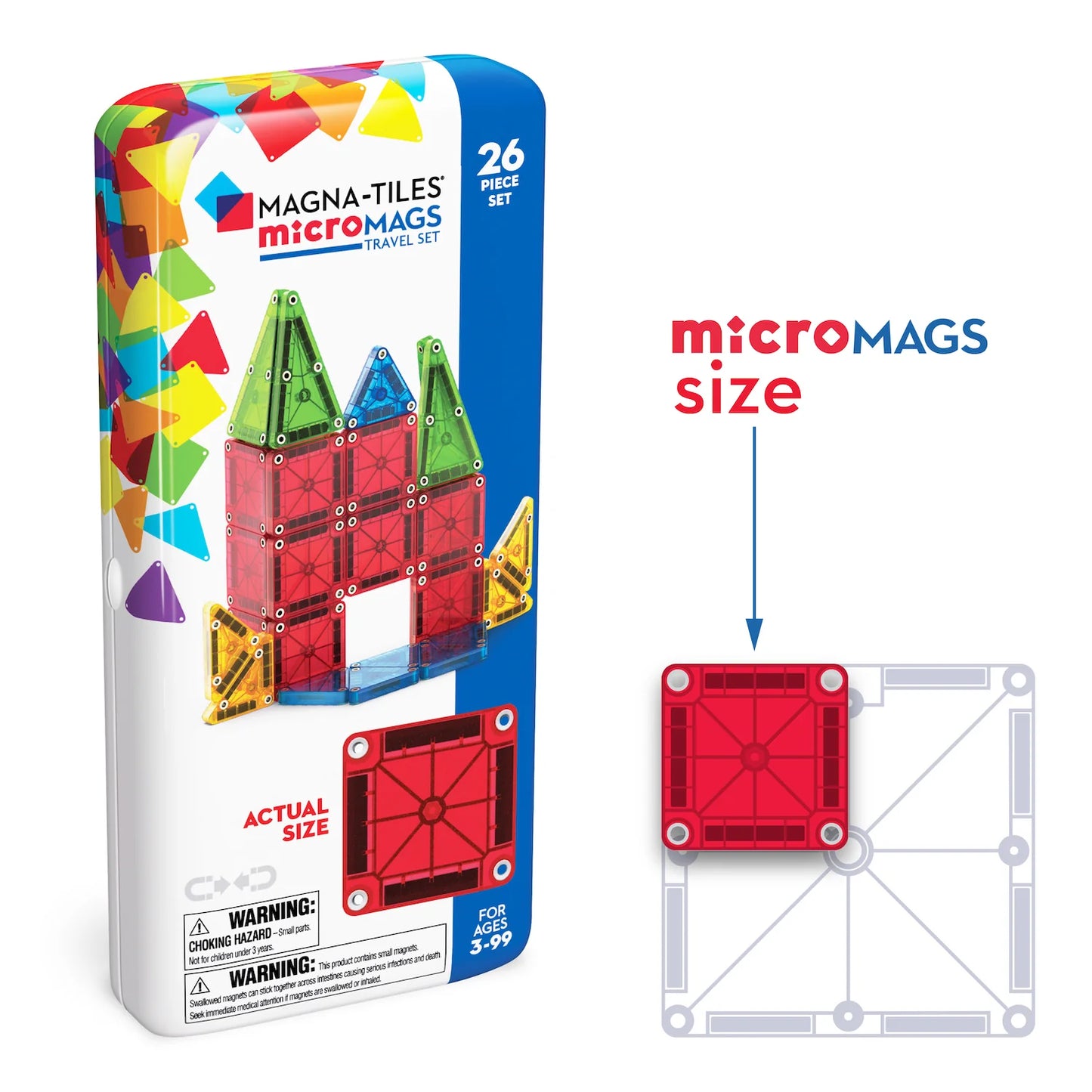 MAGNA-TILES - microMAGS Travel Set - 26 Piece Set